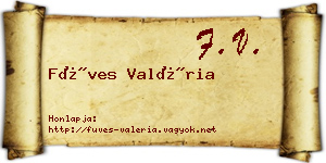 Füves Valéria névjegykártya